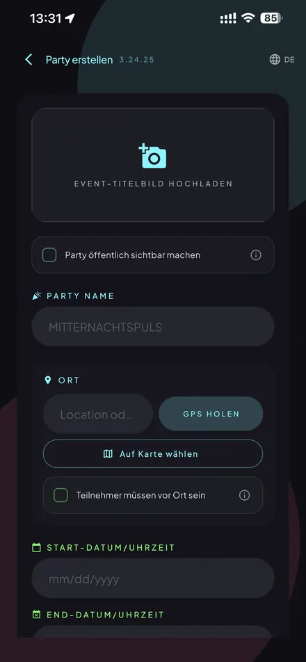 PartySpot — Event & location