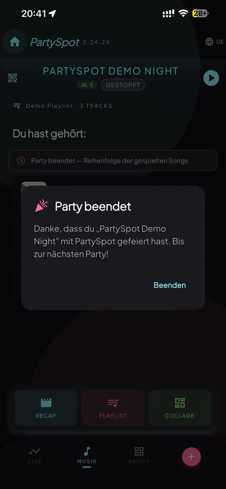 PartySpot — Party wrapped