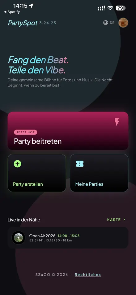 PartySpot — Your home base