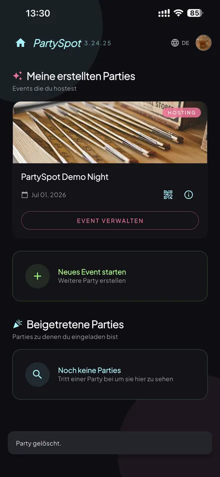 PartySpot — Manage your parties