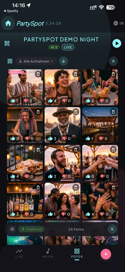 PartySpot — Every photo of the night